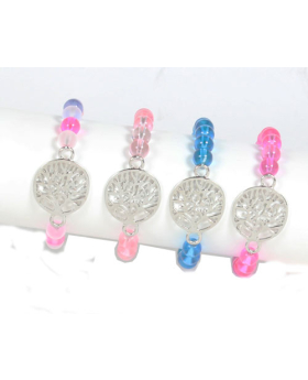 Assorted Color Tree of Life Bead Bracelet