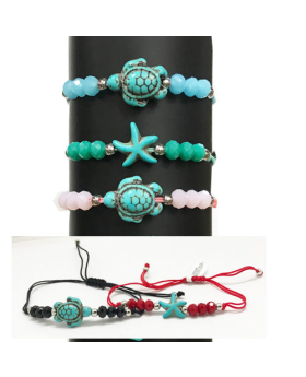 Asst Turq Sealife Adjustable Bracelet