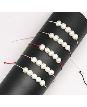 Asst Adjustable Cord Pearl Bracelet
