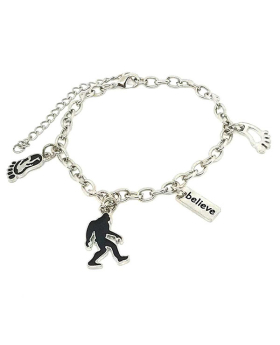 Silver Big Foot Charm Bracelet