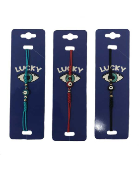 3 Assorted macrame string Bracelets with Lucky Eye Bead