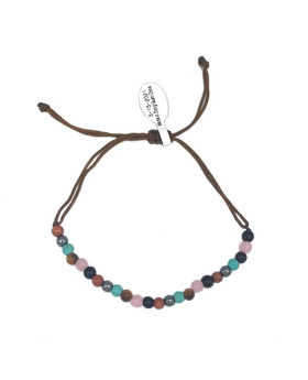 Adjustable string Bracelet with mini genuine stone beads