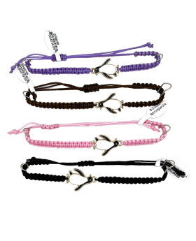 Enamel Penguin on assorted adjustable macrame string Bracelet