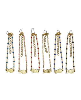Gold Pineapple and assorted beaded chain Bracelet