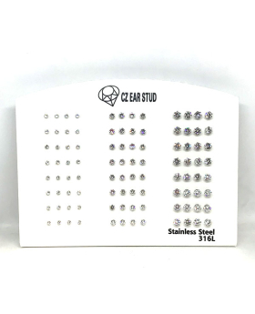 Crystal Stud earrings with display