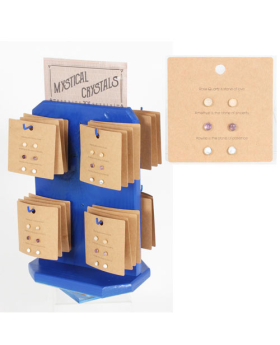 3 on Card Gemstone Earring with Display