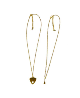 Gold Guitar Pick and cutout Guitar Best Friends Necklace set