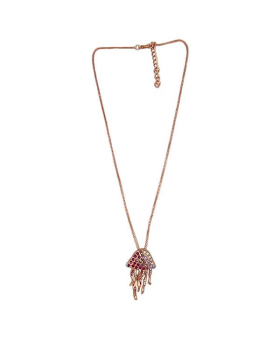 Large Rose Gold and crystal Jellyfish Necklace