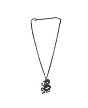 Large Antique Silver Dragon Necklace