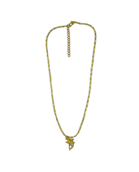 Gold chain Necklace with crystal double Dolphin charm
