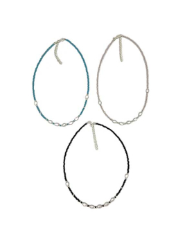 Assorted beaded Necklace with faux seed Pearls 