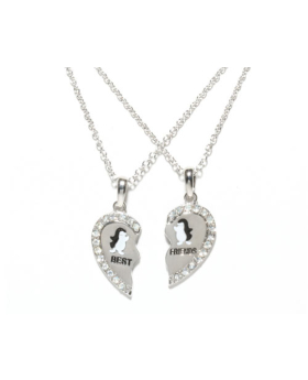 Penguin Best Friends with Rhinestones Necklace Set