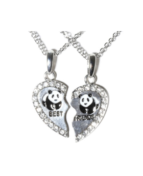 Panda Best Friends with Rhinestones Necklace Set