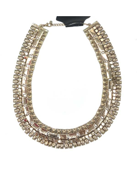 Gold four row flat link wide Choker Closeout