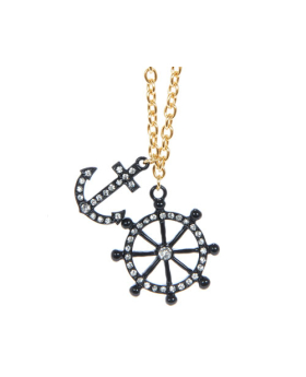 Assorted Rhinestone Anchor/Helm Necklace
