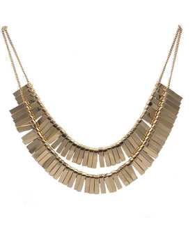 2 Layer Gold Fringe Necklace Closeout