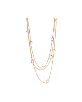 Triple Strand Small Gem Necklace