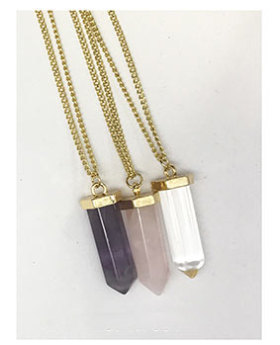 Assorted Crystal Point Necklace