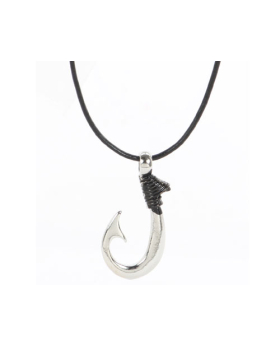 Hook Leather Cord Necklace