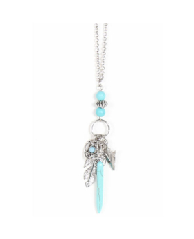 Silver Multi Charm Western Neck