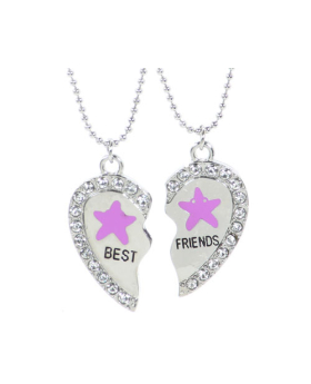 Rhinestone Starfish Best Friend Necklace Set