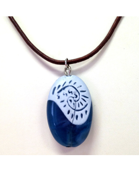 Blue stone wave design pendant NL