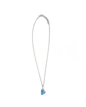 Purple/Blue iridescent Heart pendant on silver chain Necklace
