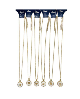 Mother of Pearl and gold Zodiac Necklace