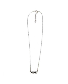 Mood X's  and O's on silver chain Necklace