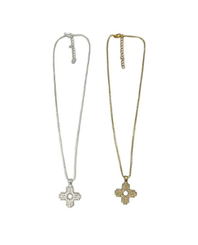 Gold and Silver Assorted Crystal Zia Necklace