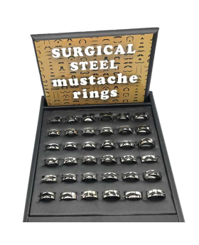 Stainless Steel Mustache Rings Closeout