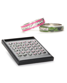 Assorted Camo Rhinestone Band Rings
