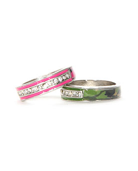 Assorted Camo Rhinestone Band Rings