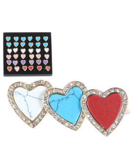 Faux Gem Stone Heart Rhinestone Ring
