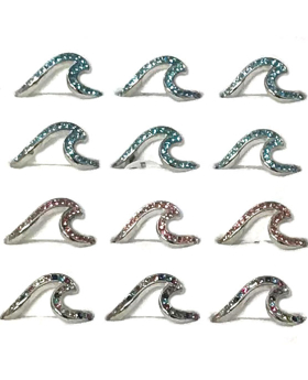 Assorted crystal Wave rings