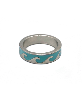 Silver and Turquoise wave Ring