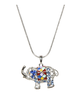 Assorted Rhinestone Circus Elephant Necklace