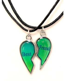 Best Friends Mood Broken Heart Necklace Set