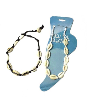 Assorted brown or white cord with Cowrie shells anklet
