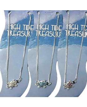 3 Assorted Rhinestone Turtle anklet