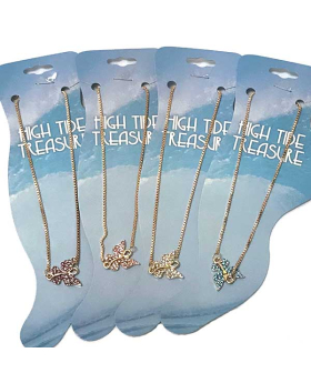 Rose Gold assorted crystal butterfly anklet