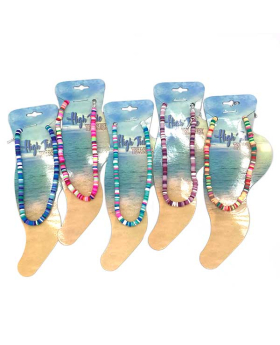 Assorted bright multi color Fimo Anklet