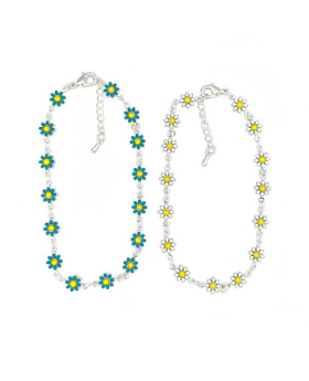 Assorted multi Daisy anklet