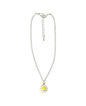 Assorted Single Daisy on Silver chain Anklet