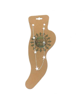 Silver multiple star charm anklet