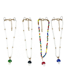 Assorted beaded Glass Mushroom Anklet