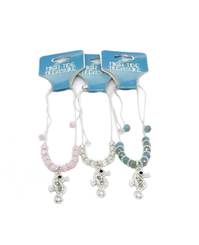 Seahorse with Colored Crystal Beads Bracelet