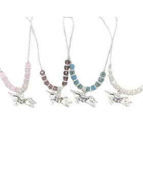 Adjustable bracelet with crystal Unicorn and assorted beads