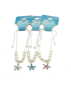 Starfish Bracelet with Pearls & Crystals