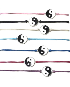 Yin Yang on assorted string bracelet